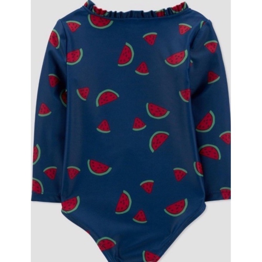 Carter's Baby Girl's UPF 50 Long Sleeve Bathing Suit - Watermelon Size 12 Months - Picture 4 of 6